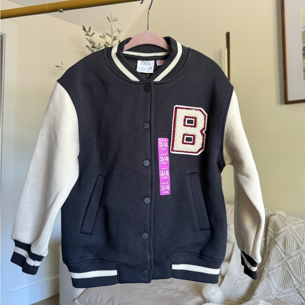 Zara varsity coat 3/4T